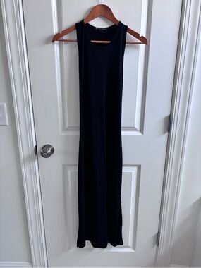 Banana Republic Black Midi Tank Dress with Twist Back